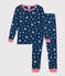 Pijama infantil ajustado y fluorescente de algodón con estampado de estrellas INCOGNITO/ MARSHMALLOW
