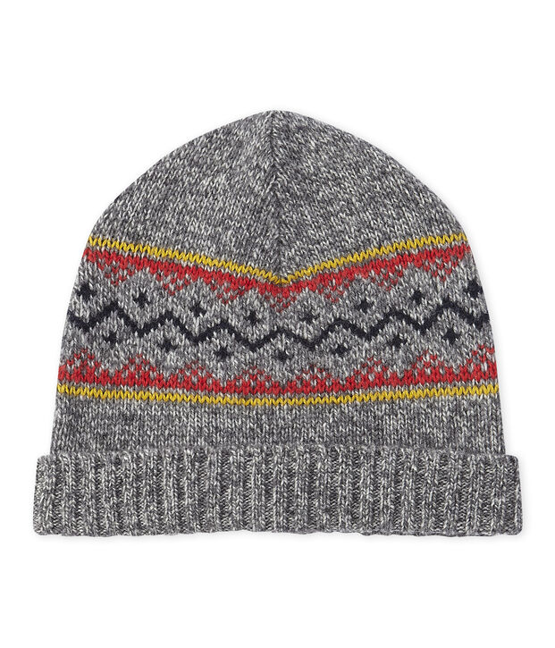 Gorro de ni&ntilde;o en lana de mezcla gris/multicolor