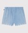 Shorts para beb&eacute; de chambray bordado azul