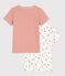 Juego de 2 camisetas de manga corta con flores de algodón de niña variante 1