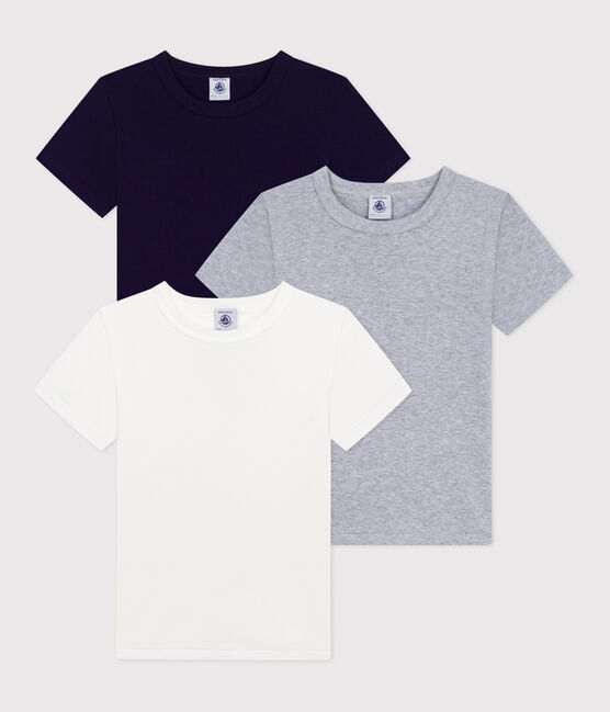 Juego de camisetas infantiles lisas de algodón de manga corta variante 1