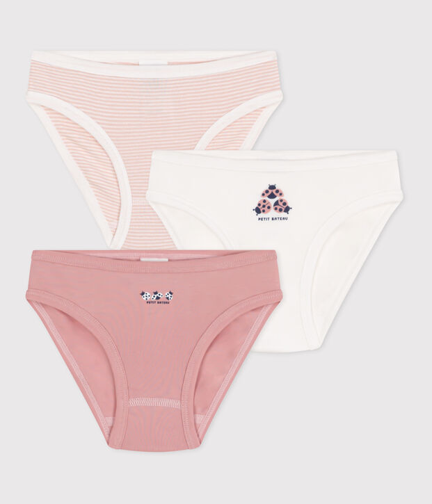 Juego de 3 braguitas infantiles de algod&oacute;n estampado multicolor