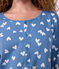 Camis&oacute;n de algod&oacute;n con cuello mao y estampado de corazones para mujer azul/blanco