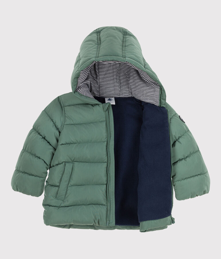 Chaqueta acolchada reciclada para beb&eacute; verde