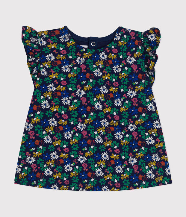 Blusa sin mangas de jersey para beb&eacute; azul/multicolor
