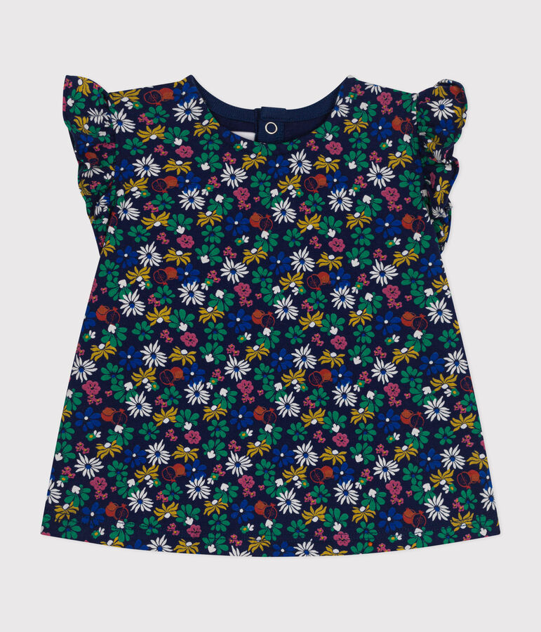 Blusa sin mangas de jersey para beb&eacute; azul/multicolor
