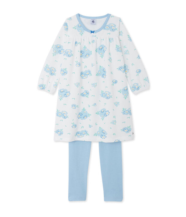 Camis&oacute;n de terciopelo estampado con legging a juego blanco/azul/multicolor