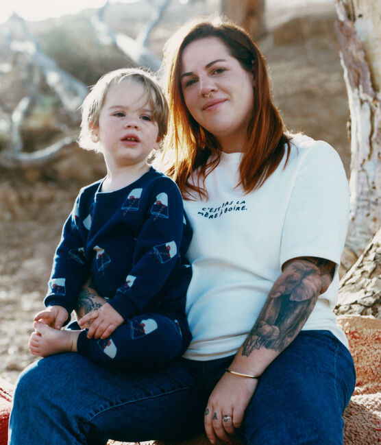 Camiseta Tajinebanane x Petit Bateau blanco MARSHMALLOW