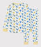 Pijama con monos fosforescentes de algodón de niño blanco MARSHMALLOW/blanco MULTICO