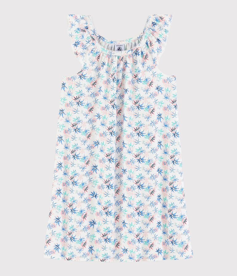 Camis&oacute;n con estampado de an&eacute;monas de algod&oacute;n de ni&ntilde;a blanco/multicolor