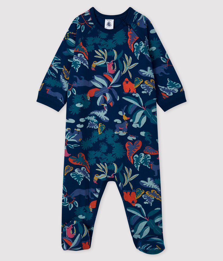 Pelele de punto tubular con cremallera para beb&eacute; azul/multicolor