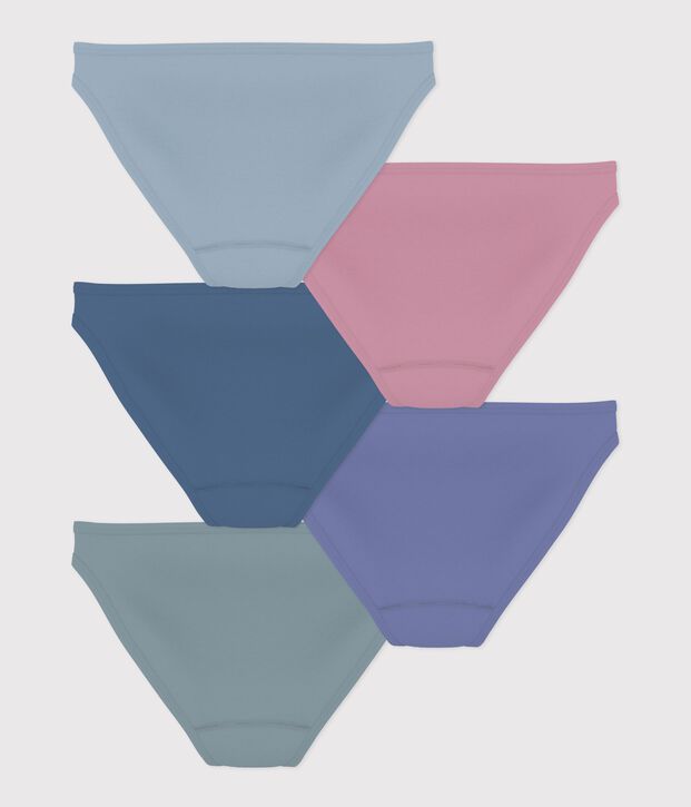 Juego de braguitas lisas de algod&oacute;n para mujer multicolor