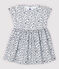 Vestido de manga corta de popelina de bebé niña blanco MARSHMALLOW/blanco MULTICO