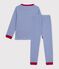 Pijama infantil de algod&oacute;n a rayas azul/blanco