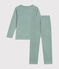 Pijama infantil liso de terciopelo verde PAUL