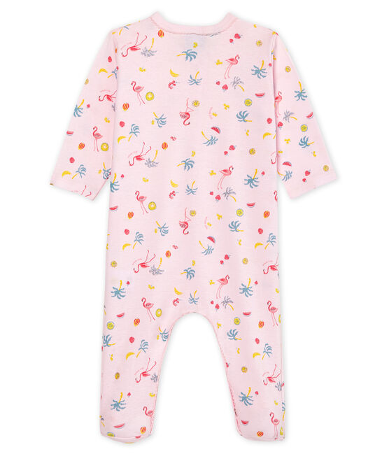 Pelele de punto de algodón para bebé niña rosa VIENNE/blanco MULTICO