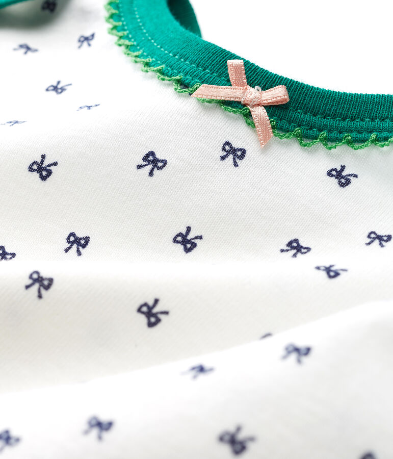 Pelele de punto para beb&eacute; ni&ntilde;a blanco/azul