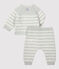 Conjunto de 2 piezas a rayas de punto de bebé beige MONTELIMAR/gris MARSHMALLOW