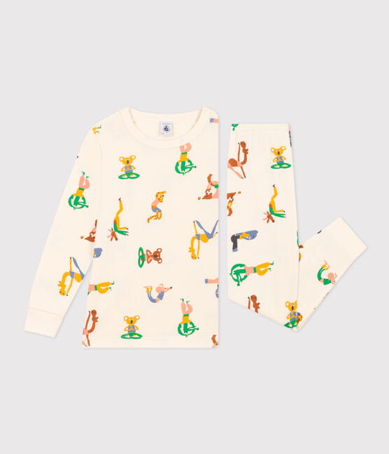 Pijama infantil con motivo de animales de algodón blanco AVALANCHE/ MULTICO