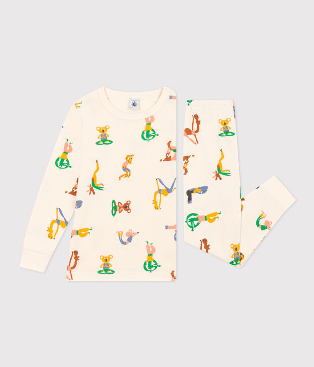 Pijama infantil con motivo de animales de algod&oacute;n crudo/multicolor