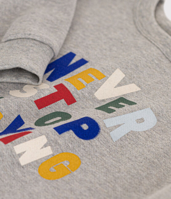 Sudadera de muletón para niño gris CHATON CHINE