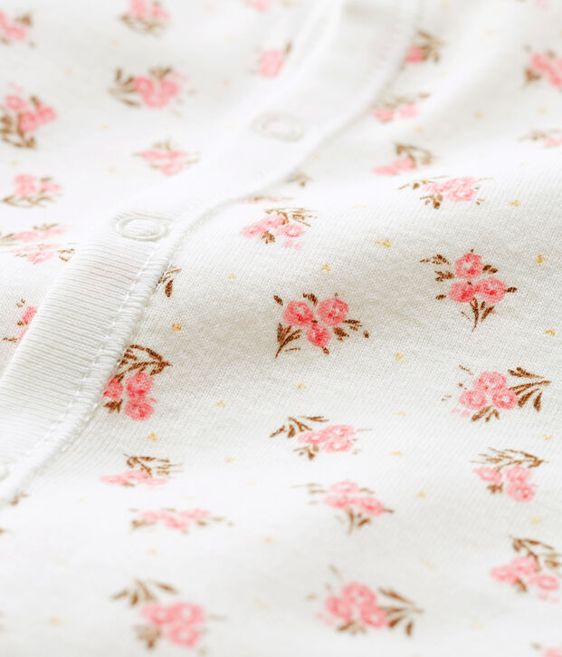 Mono saco para beb&eacute; de punto blanco/rosa/multicolor