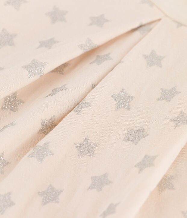 Falda estampada de t&uacute;bico de ni&ntilde;a crudo/gris