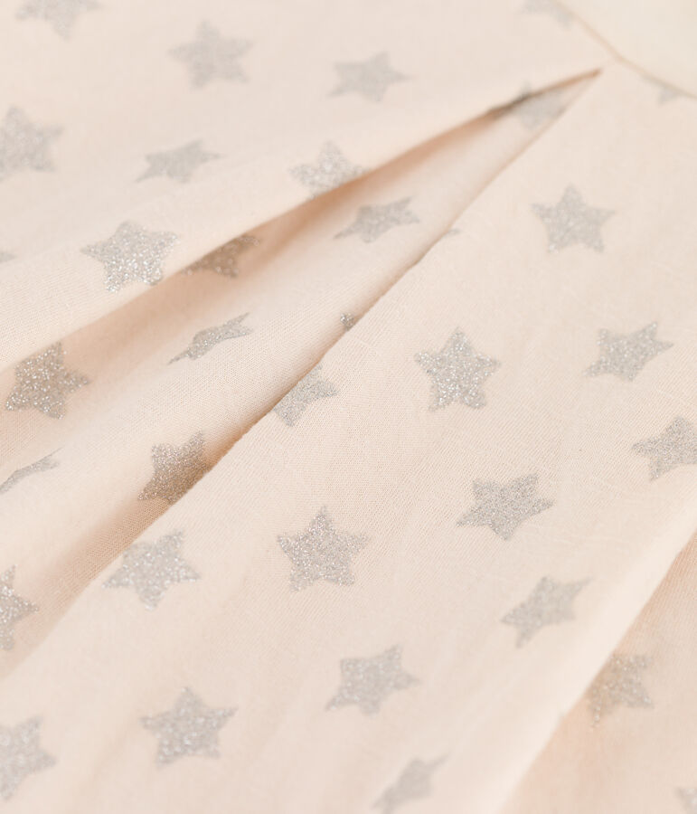 Falda estampada de t&uacute;bico de ni&ntilde;a crudo/gris