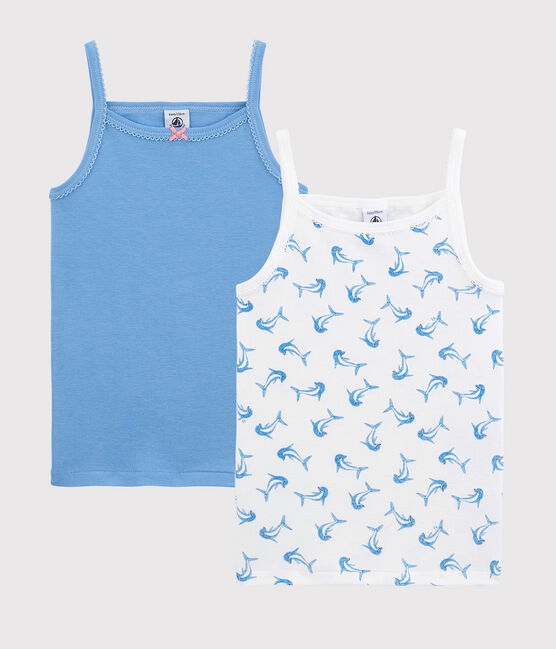 Lote de 2 camisetas de tirantes con delfines de niña variante 1