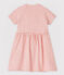 Vestido de manga corta de tejido tubular de rayas de bebé niña rosa FLEUR/rosa COPPER