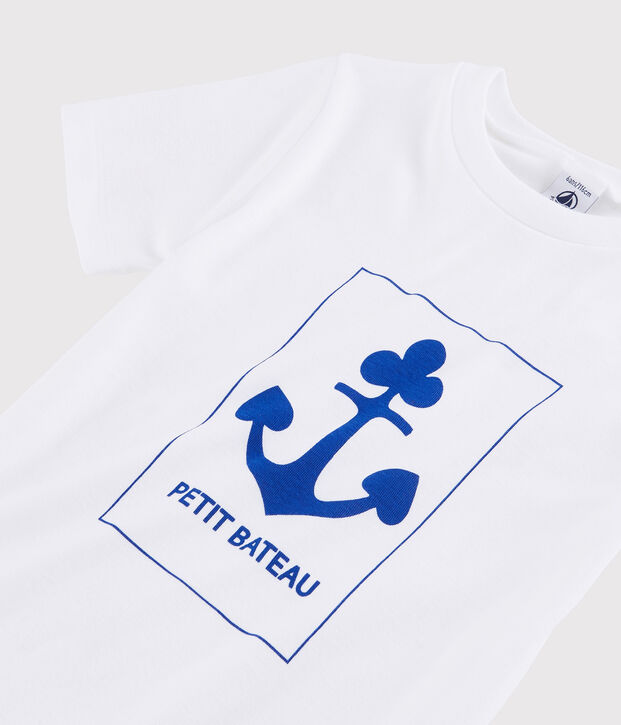 Camiseta serigrafiada para ni&ntilde;o blanco