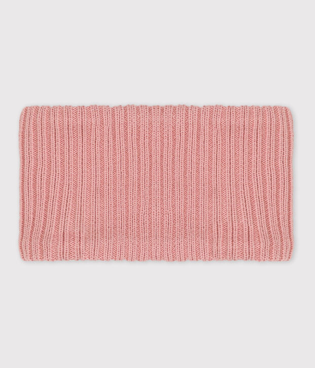 Cuello de punto tricotado con forro polar reciclado para beb&eacute; rosa