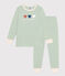 Pijama infantil liso de algodón verde HERBIER