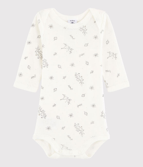 Bodi de manga larga de bebé niña blanco MARSHMALLOW/blanco MULTICO