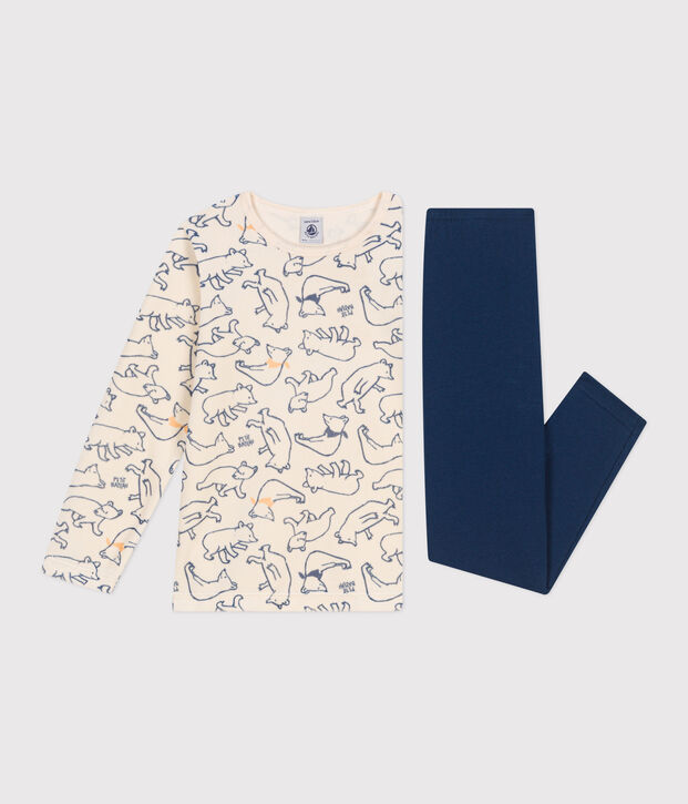 Pijama infantil de terciopelo azul/multicolor