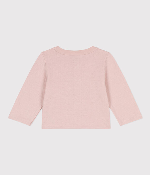 C&aacute;rdigan liso de t&uacute;bico para beb&eacute; rosa
