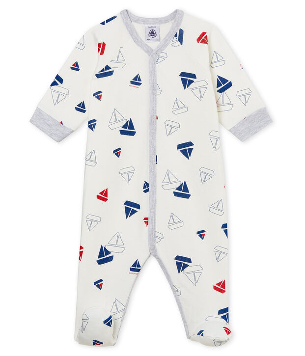Pelele de tejido t&uacute;bico para beb&eacute; ni&ntilde;o blanco/multicolor
