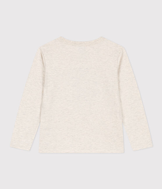 Camiseta de algodón de manga larga de niña/niño beige MONTELIMAR CHINE