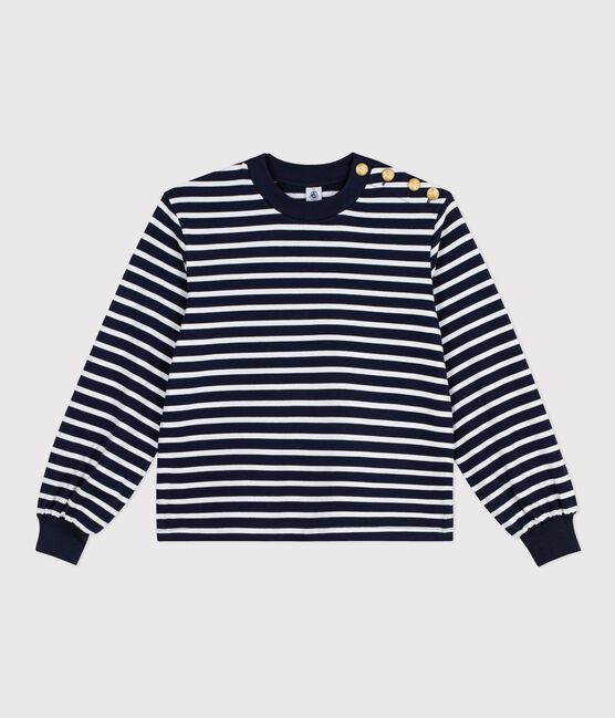 Marinera de algodón para mujer azul SMOKING/blanco MARSHMALLOW