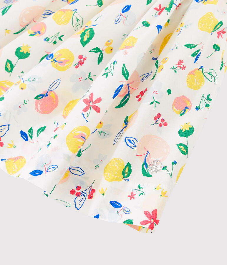 Falda de popelina de ni&ntilde;a blanco/multicolor