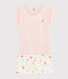 Pijama corto con estampado de frutas de verano de algodón ecológico de chica/mujer