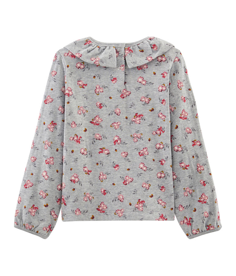 Camiseta de manga larga para ni&ntilde;a gris BELUGA/blanco MULTICO