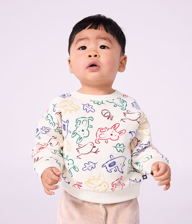 Sudadera de algod&oacute;n con estampado de animal para beb&eacute; crudo/multicolor