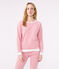 Pijama de algodón a rayas para mujer rosa ROSEWOOD/ MARSHMALLOW