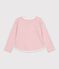 Camiseta infantil de manga larga a rayas rosa/crudo