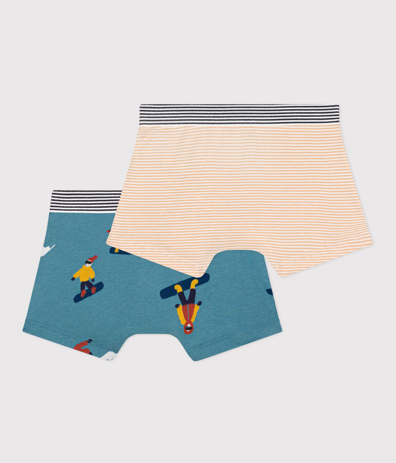 Juego de 2 b&oacute;xers de algod&oacute;n snowboard para ni&ntilde;o multicolor