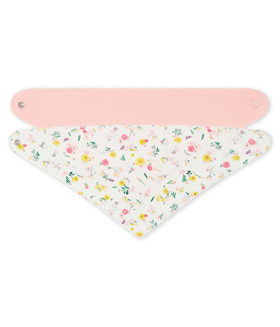 Lote de 2 bandanas baberos de bebé niña variante 1