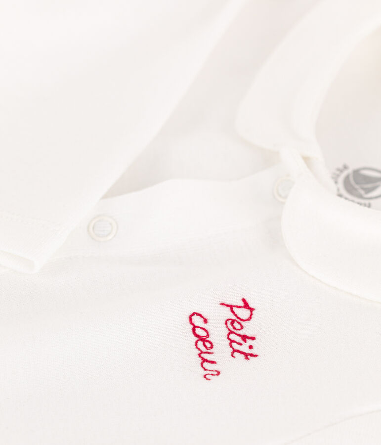 Pelele de algod&oacute;n con corazoncito blanco