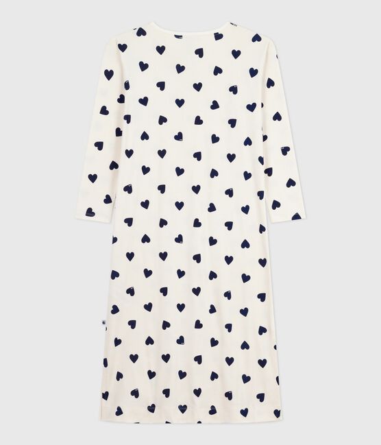 Camisón de algodón con estampado de corazón para mujer azul MILK/ SOIR