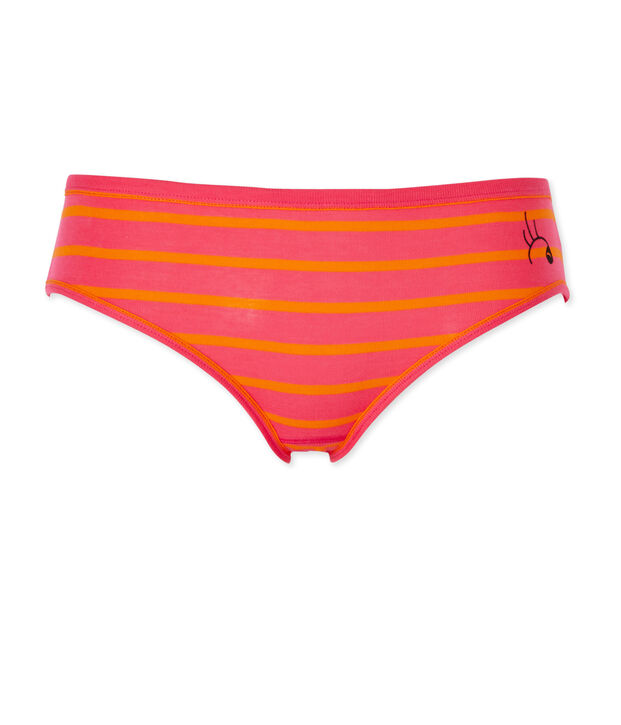 Braguita de canal&eacute; original de rayas para mujer rosa/naranja